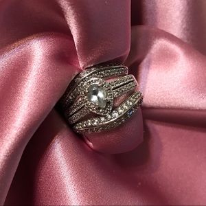 Vintage Pear Shaped Aquamarine and Diamond Ring